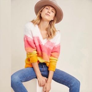 Anthropologie Simone Striped Sweater Oversized Small